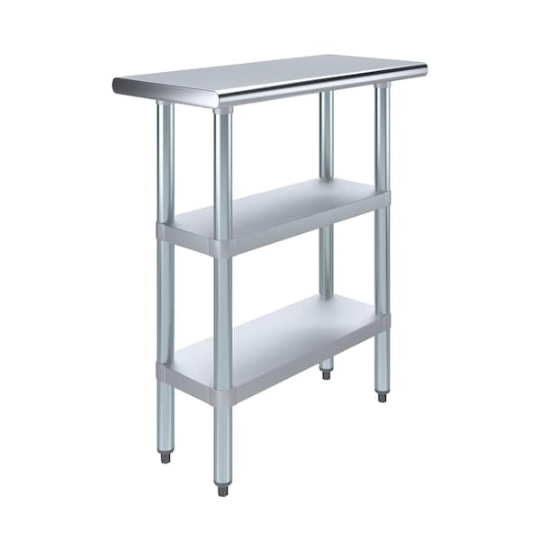 Amgood 14 in. x 30 in. Stainless Steel Table With Two Undershelves AMG WT-1430-2SH - main
